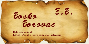 Boško Borovac vizit kartica
